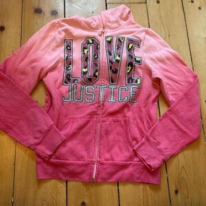 Justice Pink Ombre Love Hoodie